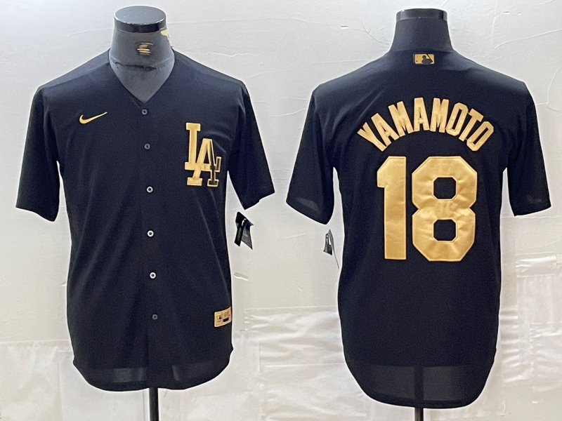 Men's Los Angeles Dodgers Yoshinobu Yamamoto #18 Black Limited Jersey